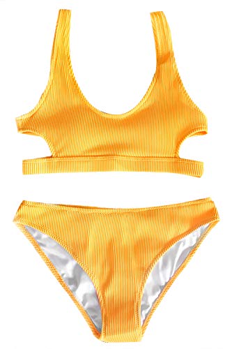 CUPSHE Women's Bikini Swimsuit Cutout Low Waist Two Piece Bathing Suit