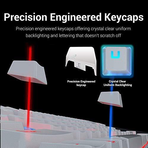 Redragon K552 Mechanical Gaming Keyboard 60% Compact 87 Key Kumara Wired Cherry MX Blue Switches Equivalent for Windows PC Gamers (RGB Backlit White) - JOY2ESpree