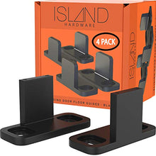 
                        
                          Load image into Gallery viewer, Sliding Barn Door Floor Guides - Black Closet Door Guides (4 Pack) by Island Hardware
                        
                      