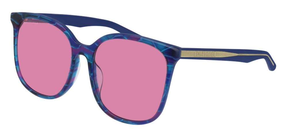 Balenciaga BB0018SK Sunglasses 004 Multicolor-Light Blue/Pink Lens 56 mm
