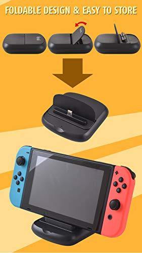 Ravol Charging Stand for Nintendo Switch, Fodable Mini Charging Display Dock Station with USB Type C Port (Adapter Not Included) - JOY2ESpree
