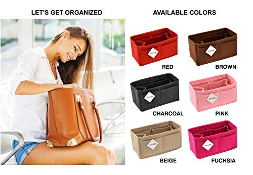 Felt Handbag Organizer Insert - Multi Pocket Bag and Tote Organizer Shaper Liner Insert