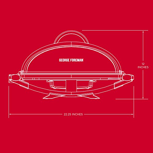 George Foreman 12-Serving Indoor/Outdoor Rectangular Electric Grill, Red, GFO201R - JOY2ESpree