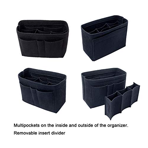 Purse Bag Organizer Insert with Lots of Different Size Spaces Divider Shaper for Speedy Shoulder Hobo Bag Keep Stuff Organized