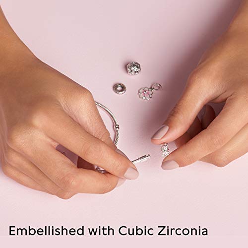 Pandora Jewelry Moments Butterfly Clasp Snake Chain Cubic Zirconia Bracelet in Sterling Silver - JOY2ESpree
