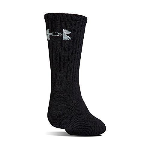 Under Armour Youth Cotton Crew Socks, 6-Pairs , Black/White , Youth Large