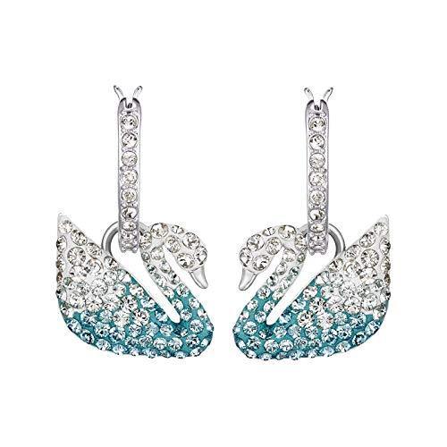 Swarovski Crystal Iconic Swan Earrings, Rhodium-Plated - JOY2ESpree