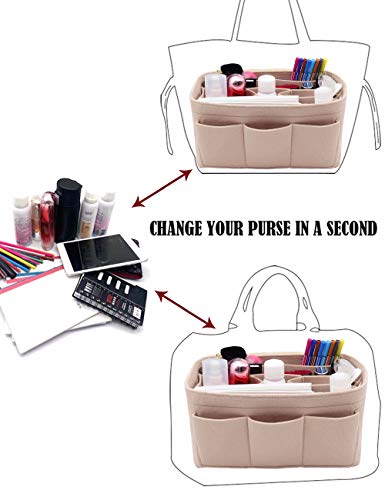 LEXSION Felt Purse Insert Bag Organizer Bag In Bag For Handbag Purse Organizer Fits Speedy Neverfull