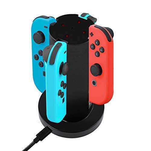 Powtree 4 in 1 Joy Con Charging Dock for Nintendo Switch JoyCon Controller Charging Station Mount Stand Switch Game Accessories - JOY2ESpree