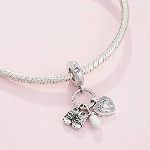 Pandora Jewelry Baby Bottle and Shoes Dangle Cubic Zirconia Charm in Sterling Silver - JOY2ESpree