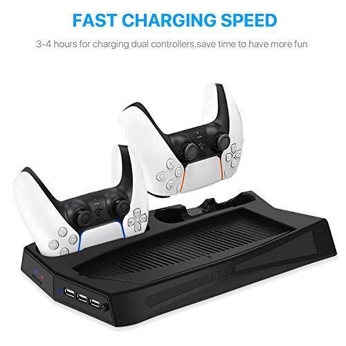 TNP Vertical Console Stand for Sony Playstation 5 PS5 Digital Edition/Ultra HD System with Cooling Fan - JOY2ESpree