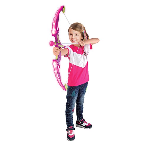 SainSmart Jr. Kids Bow & Arrow Toy, Princess Basic Archery Set Outdoor Hunting Game with 3 Suction Cup Arrows, Target & Quiver, Pink