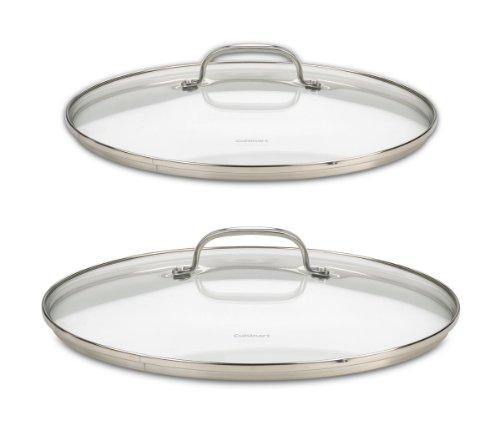 Cuisinart 71-2228CG Chef's Classic Stainless 2-Piece Glass Lid Set,9" & 11" Glass covers - JOY2ESpree