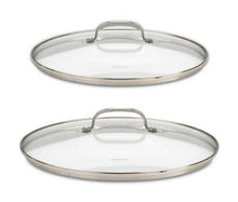 
                        
                          Muat gambar ke penampil Galeri, Cuisinart 71-2228CG Chef's Classic Stainless 2-Piece Glass Lid Set,9" &amp; 11" Glass covers - JOY2ESpree
                        
                      