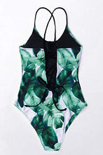 
                        
                          画像をギャラリービューアに読み込む, CUPSHE Women's Tropical Leaf Print Lined Lace Up Back Padded One Piece Swimsuit
                        
                      