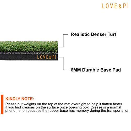 LOVE&PI Residential Golf Mat 12”x24” Practice Hitting Mat with Rubber Tee Holder and Plastic Tees for Home Use, Backyard, Outdoor - JOY2ESpree