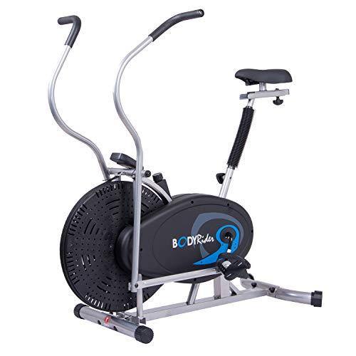 Body Rider Body Flex Sports Upright Exercise Fan Bike, Indoor Stationary Bike for Cycling, Black/Silver/Blue (BRF750) - JOY2ESpree
