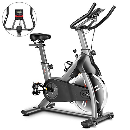 HEKA Indoor Exercise Cycling Bike Stationary, 35lbs Flywheel Magnetic Resistance, LCD Monitor Workout Fitness Bike, Load Capacity 400lbs - JOY2ESpree