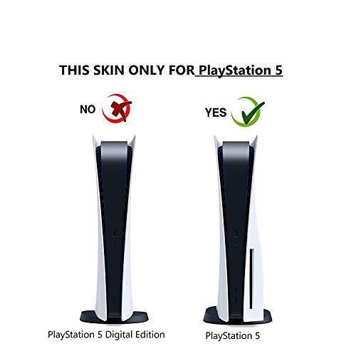 PS5 Black Skin Vinyl Sticker Dustproof Anti-Scratch PS5 Skin Wrap for Playstation 5 Disc Version Console and Dualsense 5 Controllers - PS2 Edition - JOY2ESpree