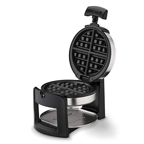 Cuisinart WAF-F30 Round Flip Belgian Waffle Maker, black/silver, 1 inch thick - JOY2ESpree