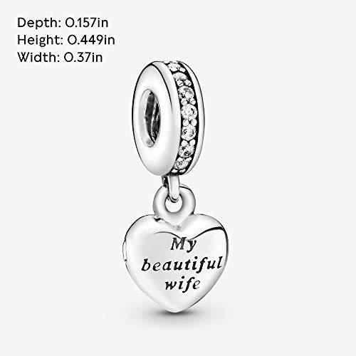 Pandora Jewelry My Beautiful Wife Dangle Cubic Zirconia Charm in Sterling Silver - JOY2ESpree