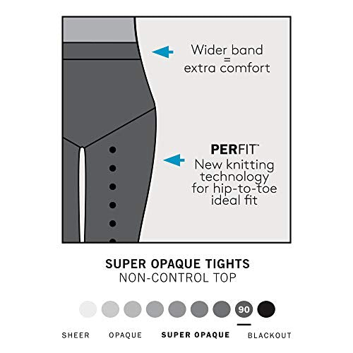 HUE Women's Super Opaque Sheer to Waist Tights
