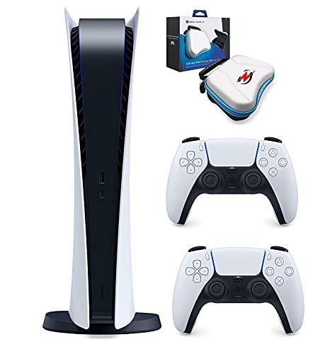 Powever 2021 Playstation Console PS5 Digital Version with Two Controllers and Powever Accessory Case - JOY2ESpree