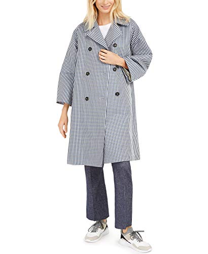 MAXMARA Weekend Max Mara Dingo Checked Trench Coat Blue Azure 6