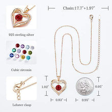 
                        
                          Cargar imagen en el visor de la galería, CDE Forever Love Heart Women Necklace 925 Sterling Silver Rose Gold Plated Birthstone Pendant Necklaces for Women - JOY2ESpree
                        
                      