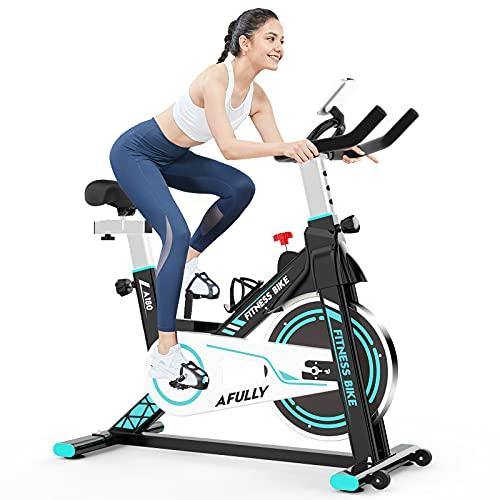 Afully Indoor Exercise Bikes Stationary Fitness Bike Upright Cycling Belt Drive - JOY2ESpree