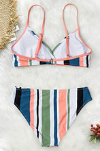 
                        
                          Muat gambar ke penampil Galeri, CUPSHE Women's Striped Back Hook Closure Bikini Adjustable Straps Swimsuit
                        
                      