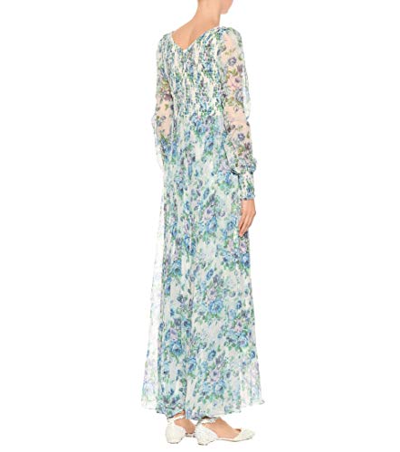 Zimmermann Women's Whitewave Shirred Silk Maxi Dress, Azure Wallpaper Floral, US 6