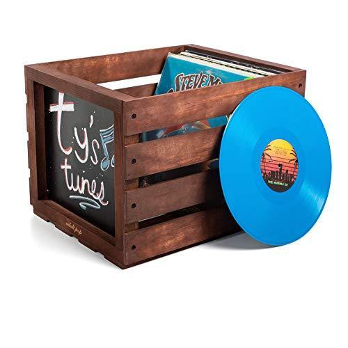 Chalkboard Vinyl Record Storage Crate (Espresso) - JOY2ESpree
