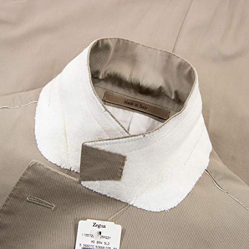 Ermenegildo Zegna Mil Easy Tan Cotton Twill Half Lined Vented Flat Front 2Btn Suit 42R