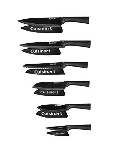 Cuisinart C55-12PMB Advantage 12 Piece Metallic Knife Set With Blade Guards, Black - JOY2ESpree