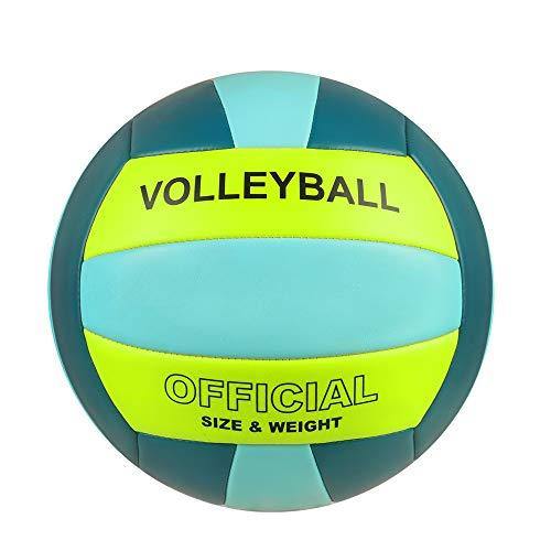 Professional Size 5 Volleyball, PECOGO PU Leather Soft Indoor Outdoor Volleyballs Sports Training Equipment for Beginner, Teenager, Adult - JOY2ESpree