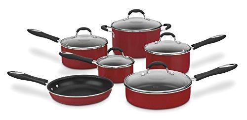Cuisinart Advantage Nonstick 11-Piece Cookware Set, Red - JOY2ESpree