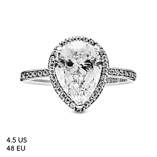 Pandora Jewelry Sparkling Teardrop Halo Cubic Zirconia Ring in Sterling Silver - JOY2ESpree