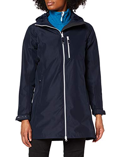 Helly-Hansen Women's Long Belfast Waterproof Windproof Breathable Raincoat Jacket With Hood