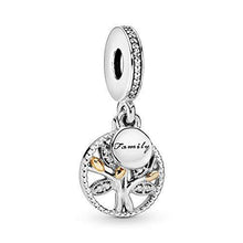 
                        
                          Load image into Gallery viewer, Pandora Jewelry Sparkling Family Tree Dangle Cubic Zirconia Charm in Sterling Silver and 14K Yellow Gold - JOY2ESpree
                        
                      