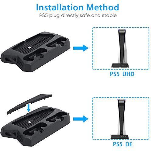 PS5 Console Cooling Fan, Arespark Playstation5 Vertical Edition Console Cooling Stand with Dualsense Controller Charge Station & Game Slots - JOY2ESpree