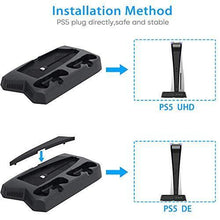 
                        
                          Load image into Gallery viewer, PS5 Console Cooling Fan, Arespark Playstation5 Vertical Edition Console Cooling Stand with Dualsense Controller Charge Station &amp; Game Slots - JOY2ESpree
                        
                      