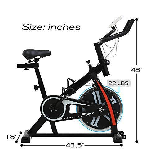 HCB Exercise Bike Indoor Cycling Bike Stationary Bike with Adjustable Seat and Resistance, Comfortable Seat Cushion Cycle Bike for Home Cardio Workout - JOY2ESpree