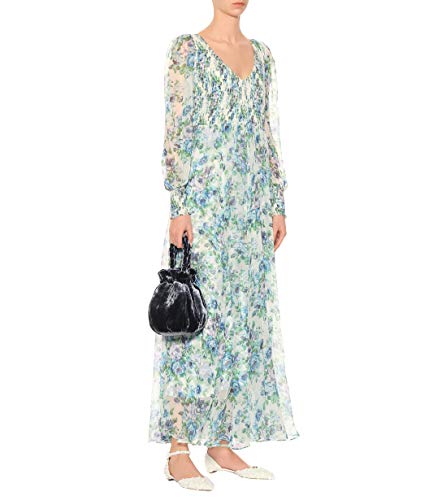 Zimmermann Women's Whitewave Shirred Silk Maxi Dress, Azure Wallpaper Floral, US 6