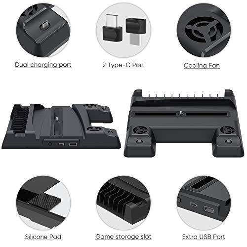 Upgraded Vertical Stand with Cooling Fans for PS5 Disc/Digital Edition Console - JOY2ESpree