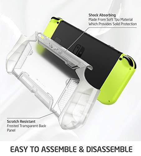 Mumba Dockable Case Compatible for Nintendo Switch, [Blade Series] TPU Grip Protective Cover Case with Ergonomic Design and Comfort Grip (Clear) - JOY2ESpree
