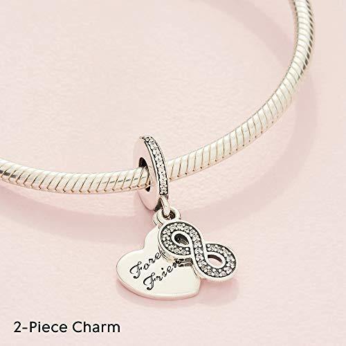 Pandora Jewelry Forever Friends Heart Dangle Cubic Zirconia Charm in Sterling Silver - JOY2ESpree