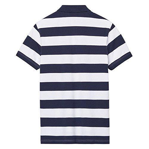 GANT Contrast Collar Barstripe Pique Polo Shirt - JOY2ESpree