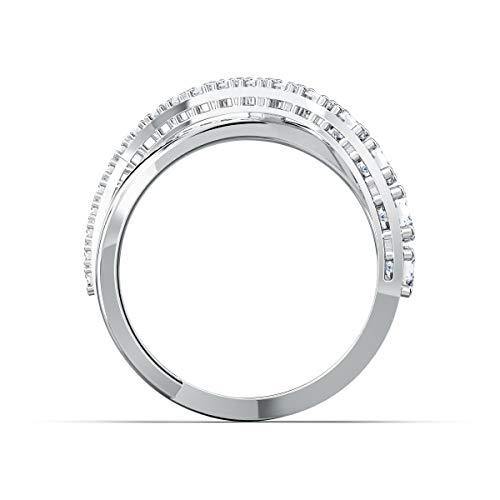 SWAROVSKI Women's Twist Ring Collection, Rhodium Finish, Clear Crystals - JOY2ESpree