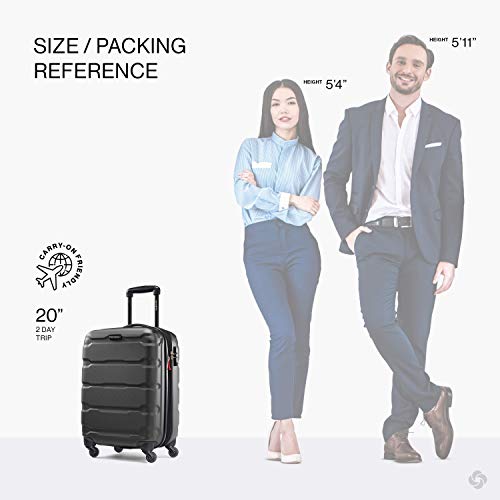 Samsonite Omni PC Hardside Expandable Luggage with Spinner Wheels, Black, Carry-On 20-Inch